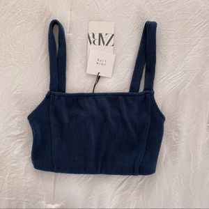 Zara navy ribbed crop top - never worn
